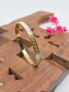 Gold bracelet Kada Greek Key pattern,