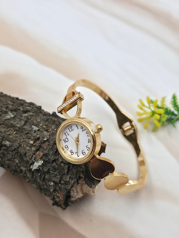 Gold-tone bracelet watch,