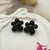 Black Beaded Cluster Earrings