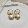 Toned Heart Drop Earrings