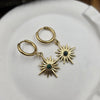 Compass Star Hoop Earrings