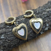 Heart Drop Hoop Earrings
