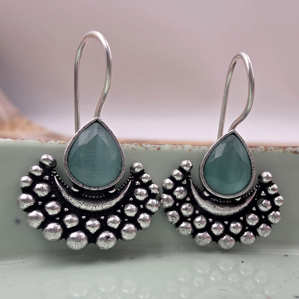 silver-toned hook earrings