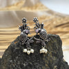 Antique-finish metal parrot Earrings