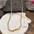 Long necklace gold and white/pear