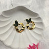 Elegant Gold-Toned Heart Dangle Earrings