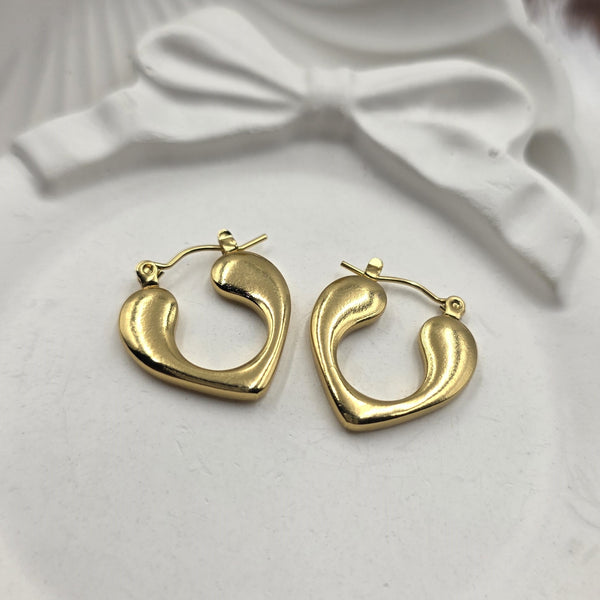 Heart-Shaped Hoop Earrings
