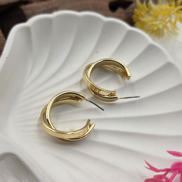 Elegant Intertwined Gold Hoop Earrings