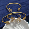Gold-Tone Flower Cuff Bracelets