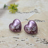 Butterfly Heart Stud Earrings