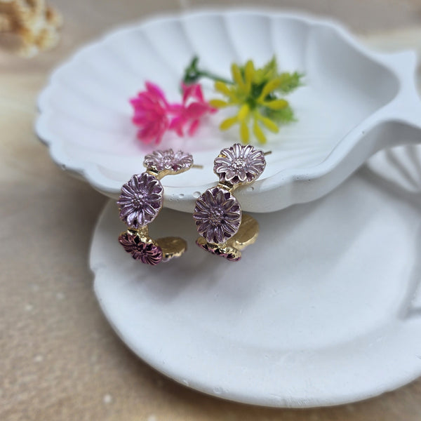 Daisy Delight Hoop Earrings