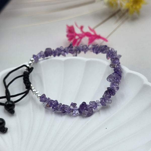 amethyst chip bracelet.
