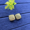gold-toned square earrings