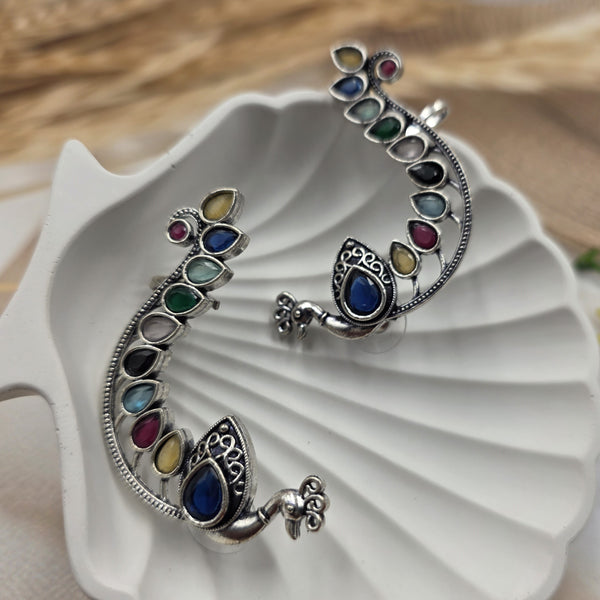 oxidized silver ear cuffs