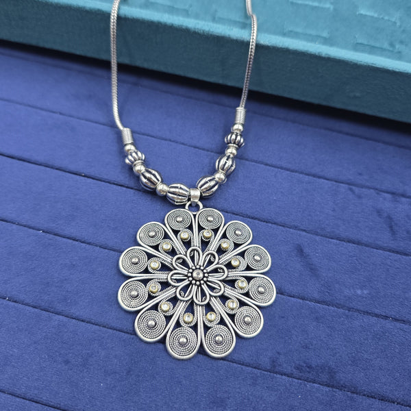 oxidized silver or metal alloy necklace