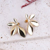 gold and silver leaf earrings