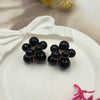 Black Beaded Cluster Earrings