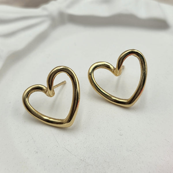 Open Heart Stud Earrings