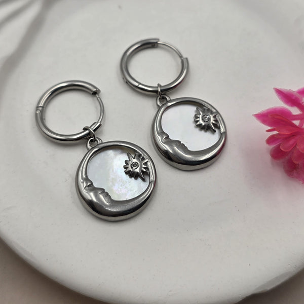 silver-toned hoop earrings