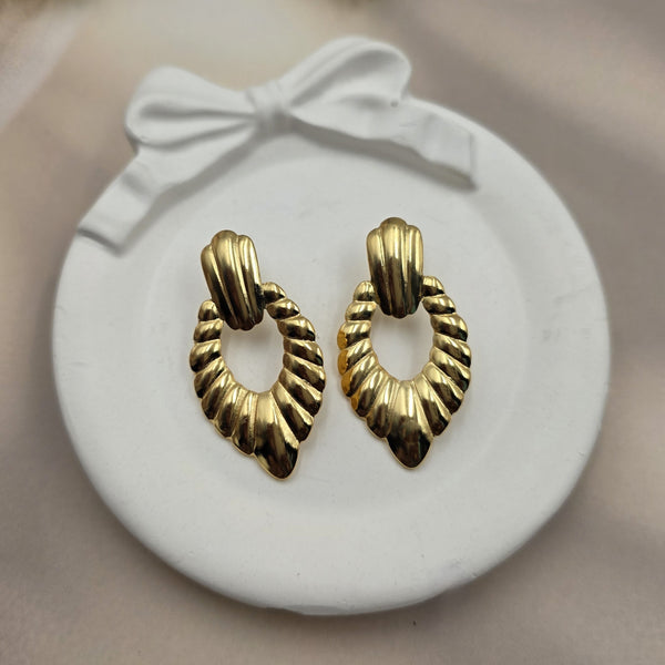 Gold-toned clip-on earrings