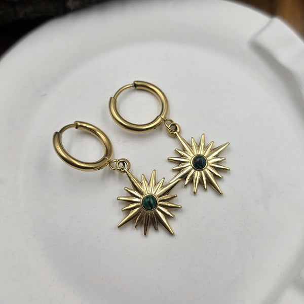Compass Star Hoop Earrings