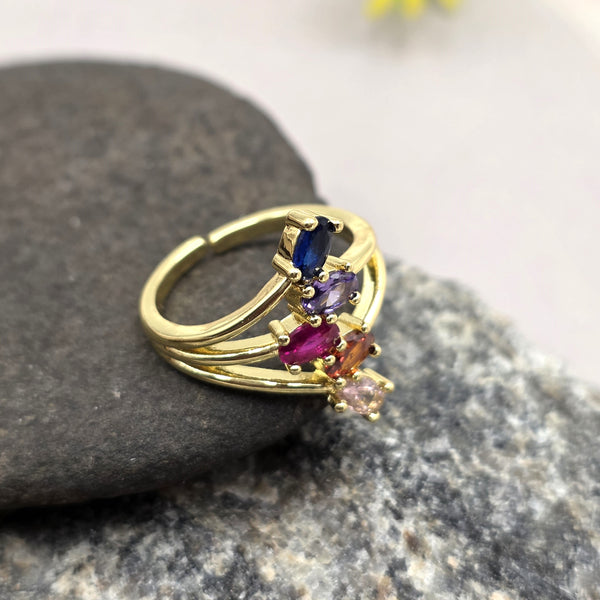 Gemstone Gold-Tone Ring