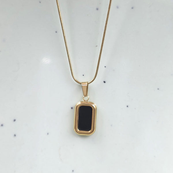 Gold and Black Pendant Necklace