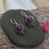 oxidized silver drop earrings