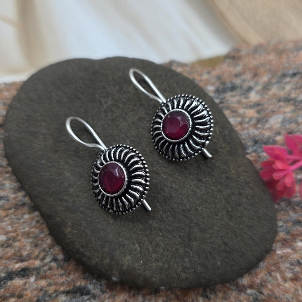 oxidized silver drop earrings