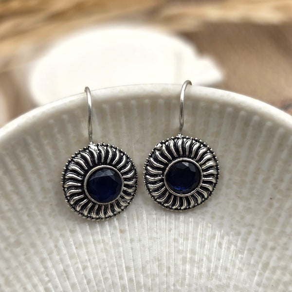 oxidized silver drop earrings