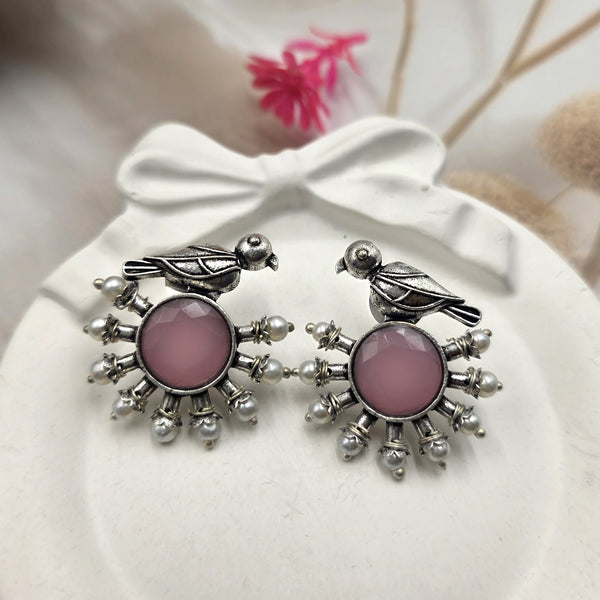 metal earrings unique bird motif