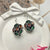 Dangle green stones earrings