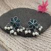 Floral design stud earrings
