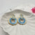 Gold-Tone and Blue Enamel Earrings