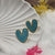 Teal Heart Stud Earrings