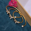 Gold-Tone Butterfly and Pearl Bangles