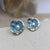 Enamel and Pearl Stud Earrings