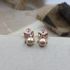 Elegant Floral & Pearl Stud Earrings