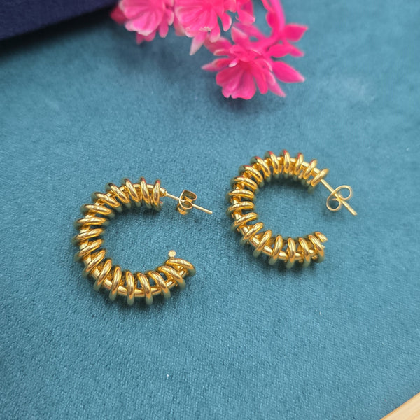 polished gold-tone finish earrings