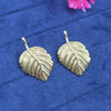 gold-toned, leaf-shaped stud earrings.