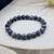 natural stone beaded bracelet, very likely Sodalite.