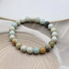 Amazonite round-bead stretch bracelet,
