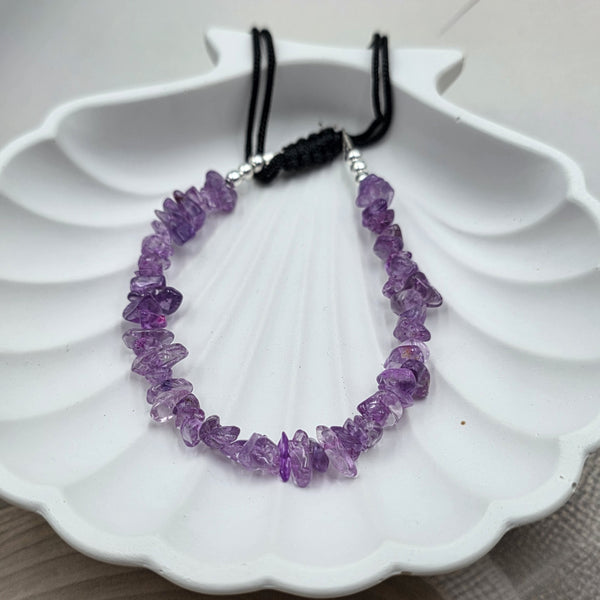 amethyst chip bracelet.