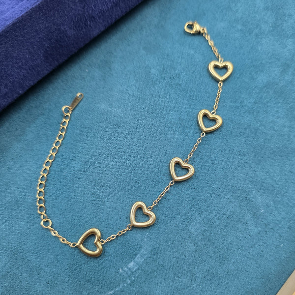 Gold Heart Chain Bracelet
