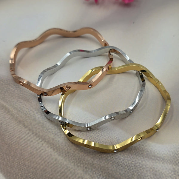 Three hinged bangle bracelets