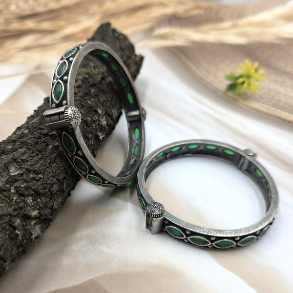 oxidized silver finish deep magenta or ruby-red