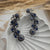 Oxidized Silver-Look Ear Cuffs with Blue Stones