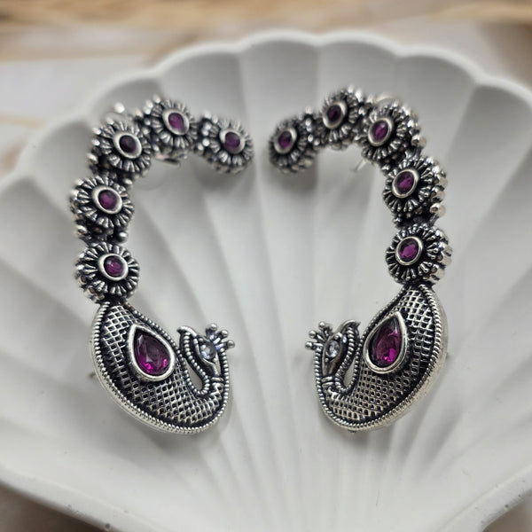 Exquisite Oxidized Silver-Tone Ear Cuffs