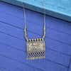 antique gold-tone or oxidized brass/metal necklace