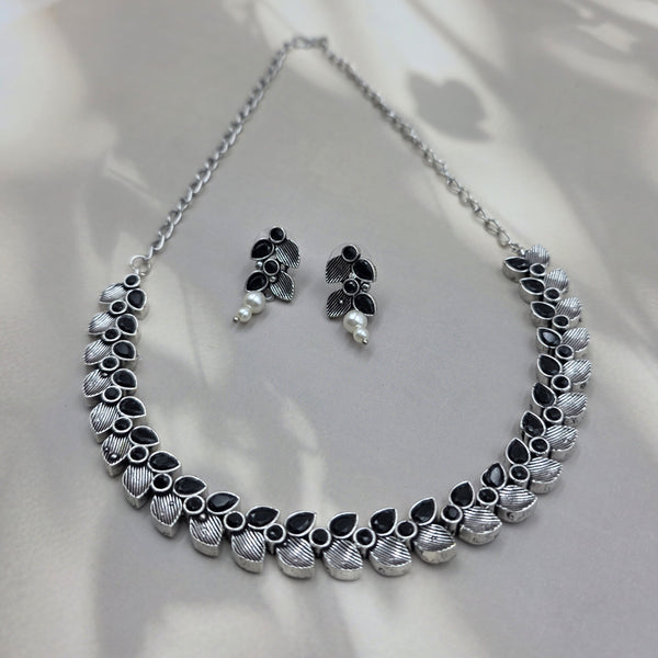 oxidized silver petal design Necklace Chain